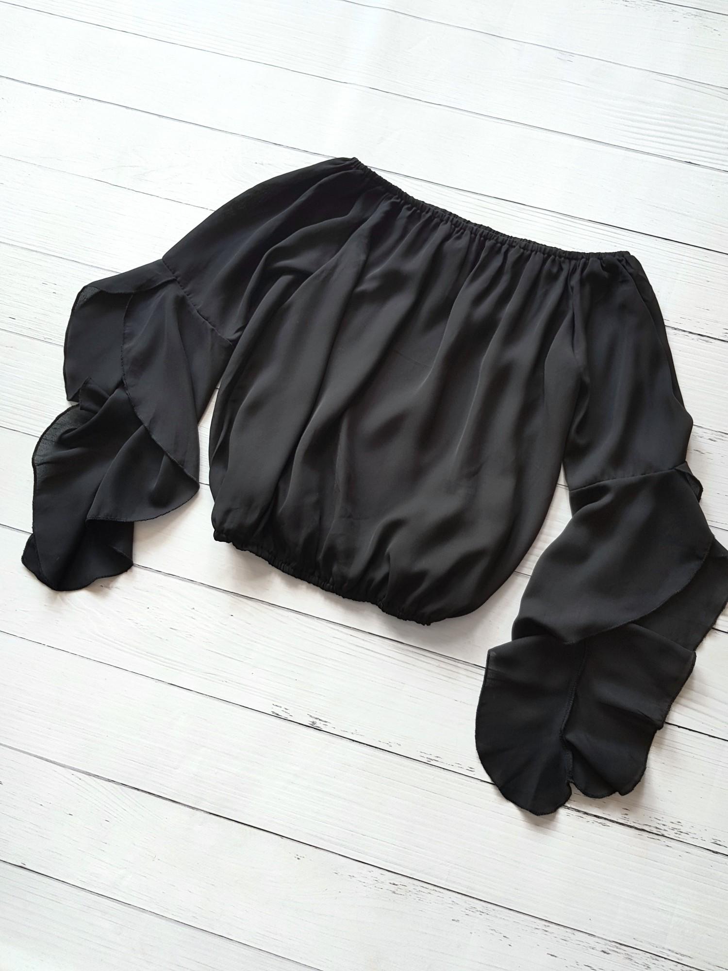 Блуза Boohoo с фигурными рукавами L Черный (10410)