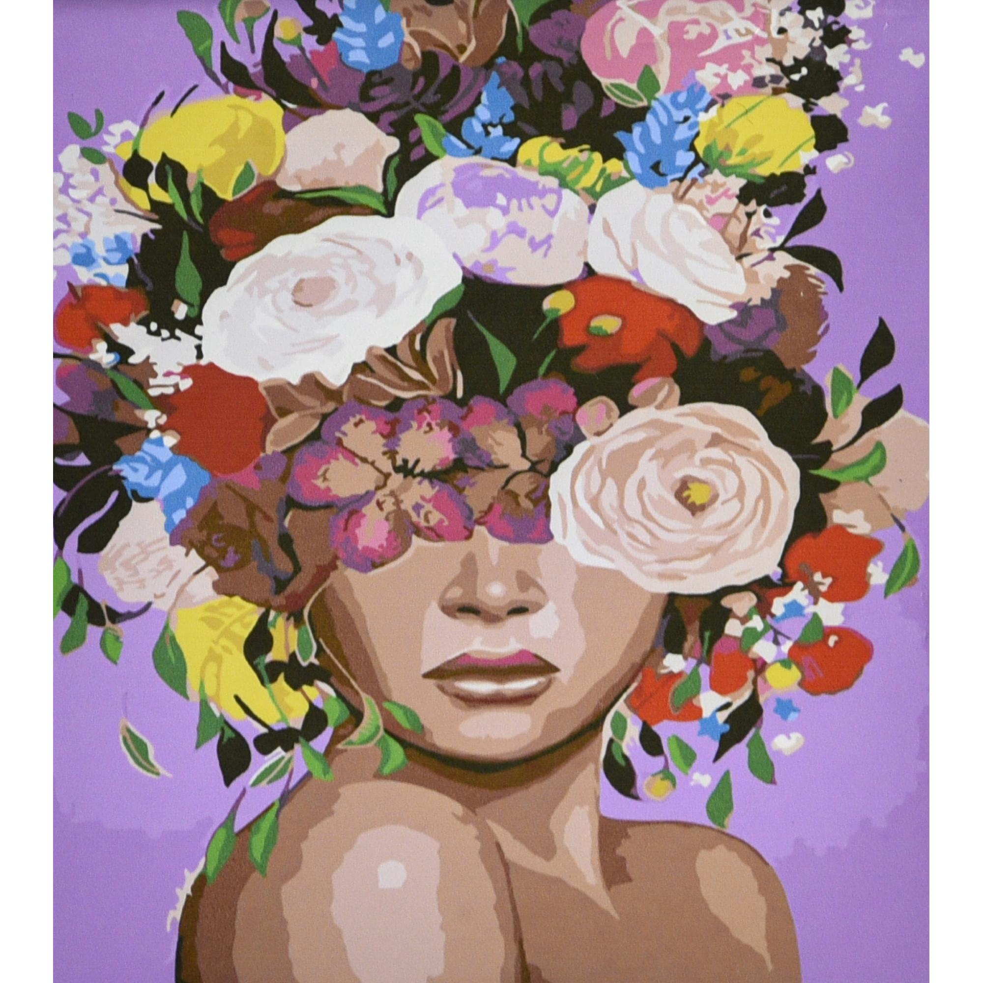 Картина по номерам Strateg Премиум Цветочный взгляд с лаком и уровнем 30x40 см (Str-SS6465)