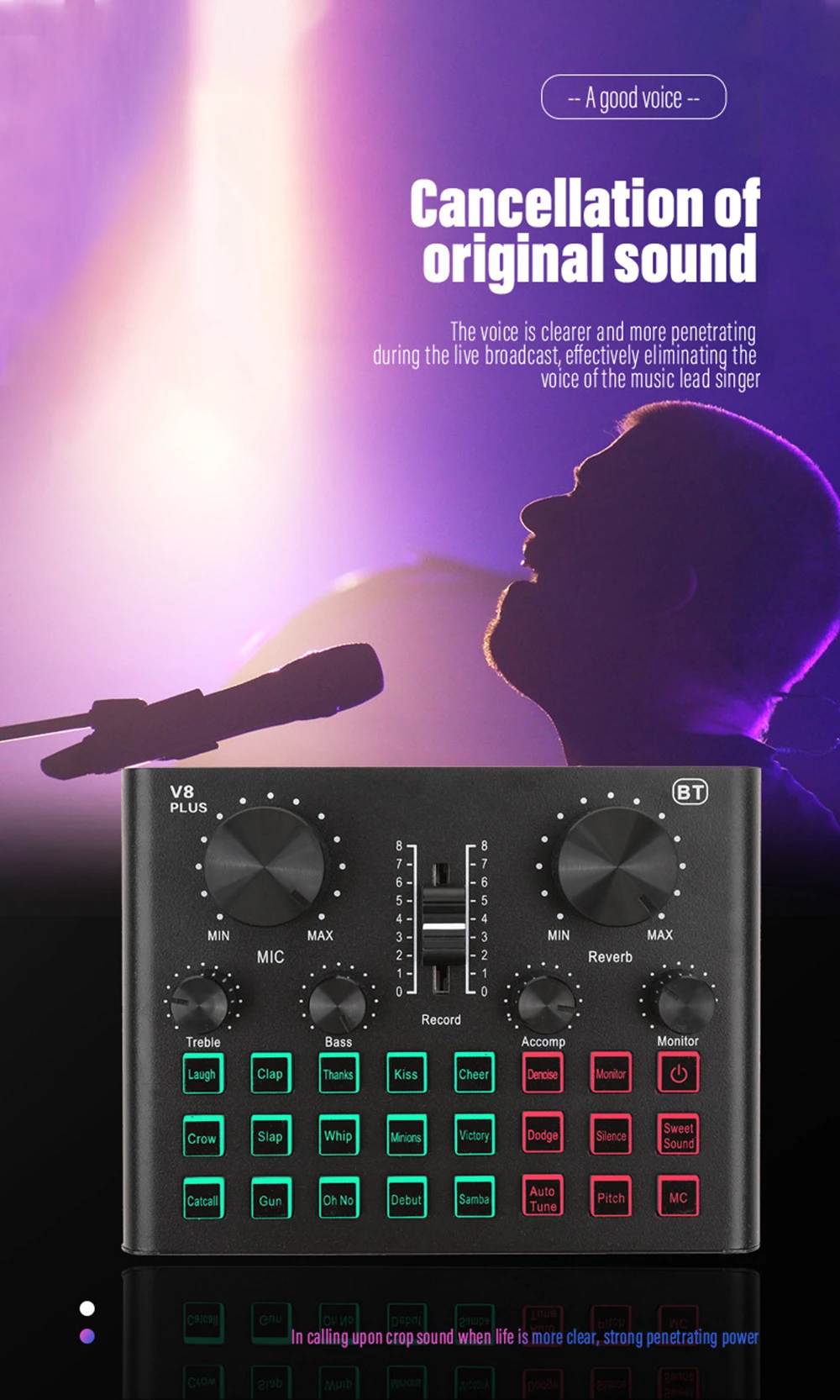 Студийный вокальный комплект V8Plus микрофон с держателем/ветрозащита/звуковая карта - фото 3 Студийный вокальный комплект V8Plus микрофон с держателем/ветрозащита/звуковая карта - фото 3