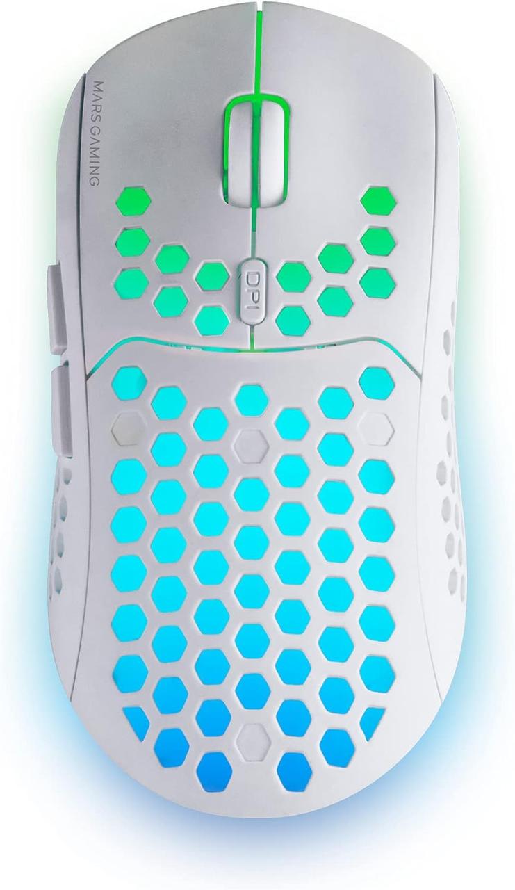 Игровая мышь беспроводная Mars Gaming MMW3W RGB 3200 DPI ультралегкая Белый