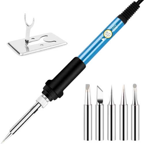 Паяльник з регулюванням температури 200-450 °С 60 Вт 220 В з комплектом джала 5 шт. та підставкою (1801334) Паяльник з регулюванням температури 200-450 °С 60 Вт 220 В з комплектом джала 5 шт. та підставкою (1801334)