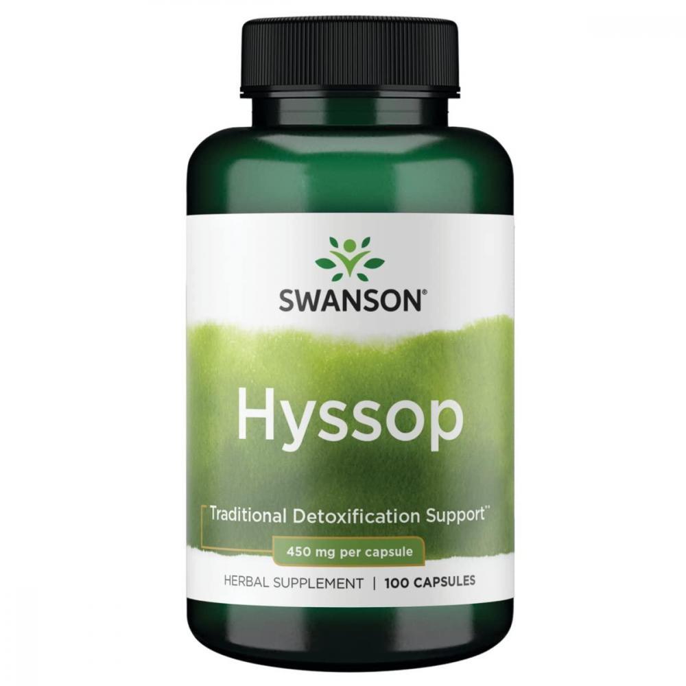Иссоп Swanson Hyssop whole dried leaves 450 mg 100 капс.