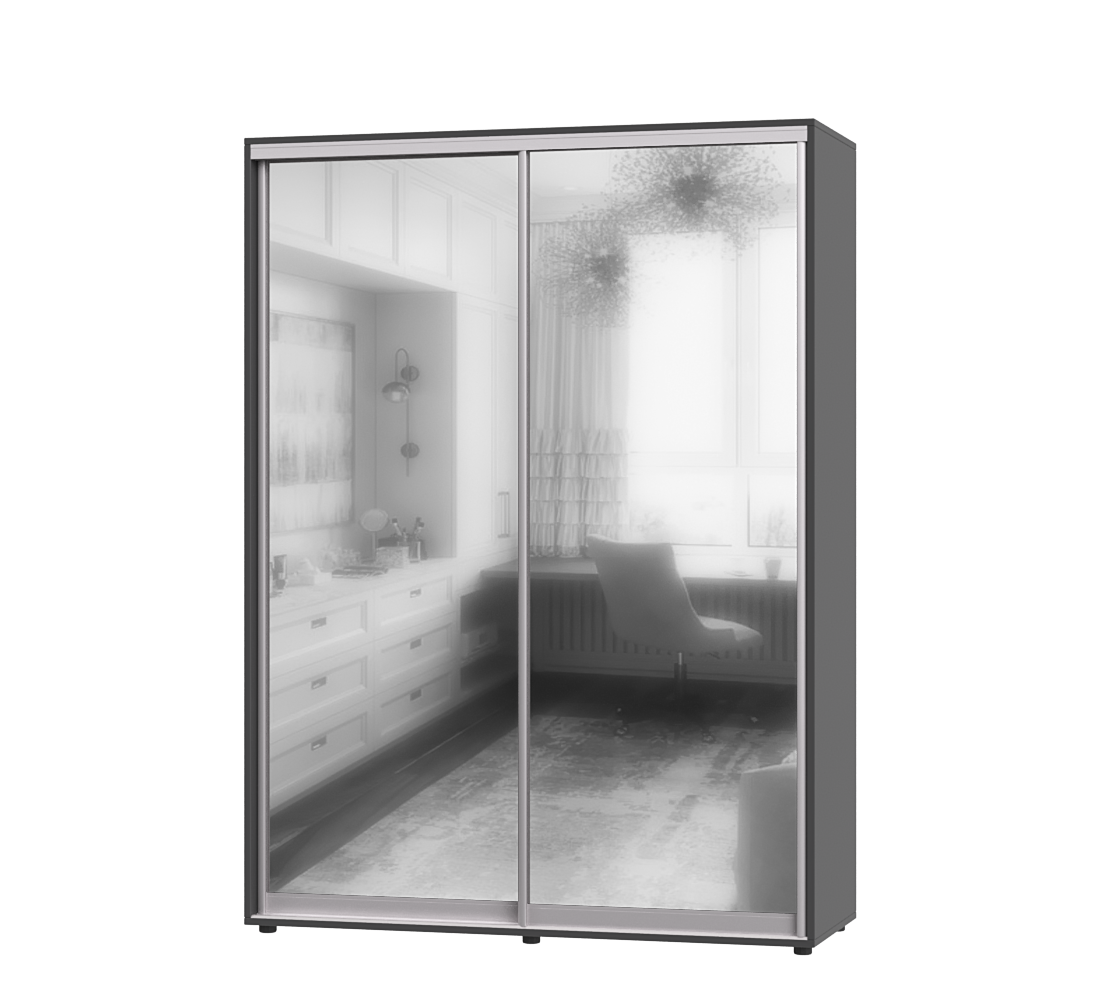 Шкаф-купе двухдверный Эверест ШК-02 160х60х220 см Антрацит (06998)