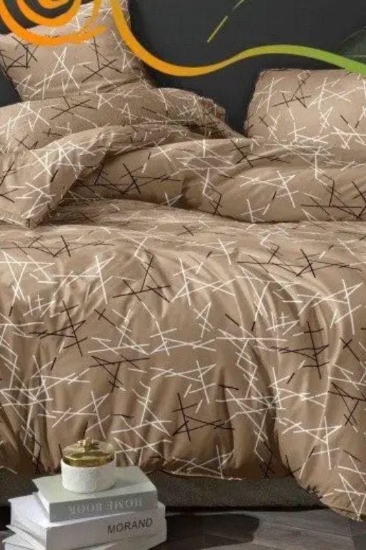 Комплект постільної білизни Носи своє з поліестеру євро 200х220 см Коричневий (23678)