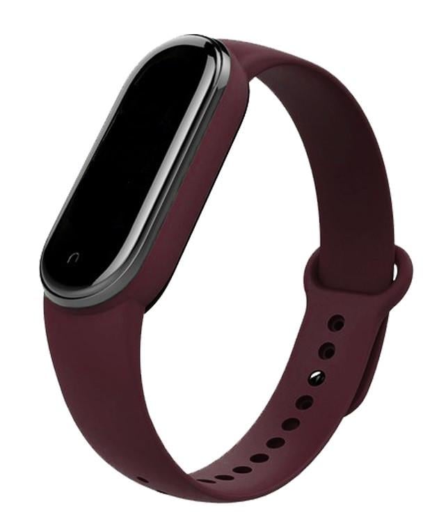 Ремешок силиконовый для фитнес-браслета Mi Band 5 и 6 Марсала (1518752661)