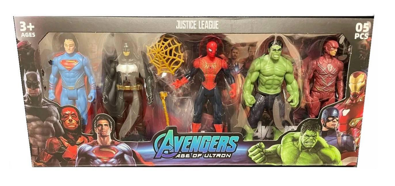 Набір фігурок Marvel Супермен/Бетмен/Людина Павук/Халк/Флеш 12 см