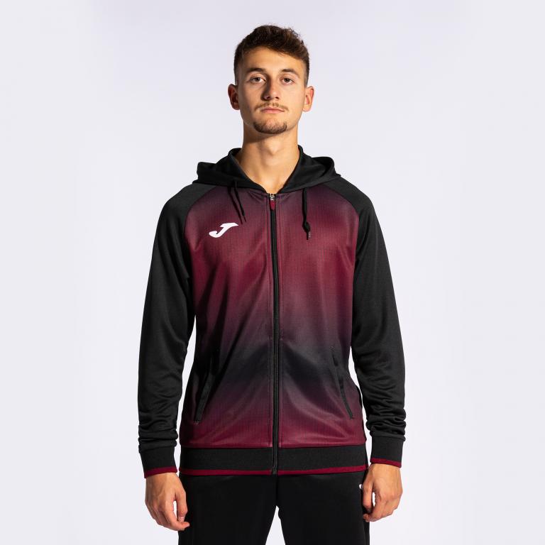 Олімпійка Joma 103236.115 Tiger V Zip-Up Hoodie M Black/Burgundy (8445757238214)