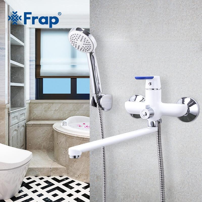 Змішувач для ванни Frap H34 F2234 Білий/Хром - фото 4 Змішувач для ванни Frap H34 F2234 Білий/Хром - фото 4