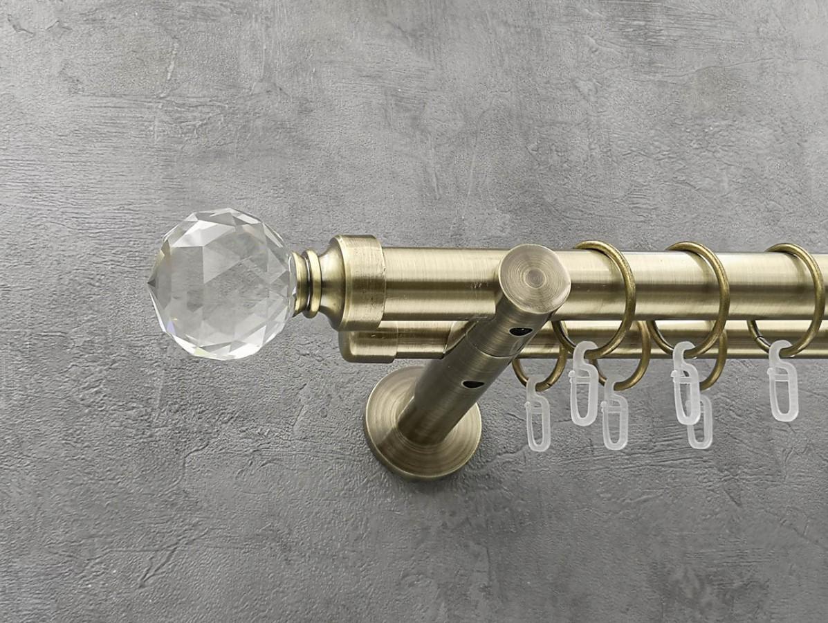 Карниз Quadrum Люмиера гладкая штанга двойной универсальный 25/19 мм 240 см Антик (262045821)