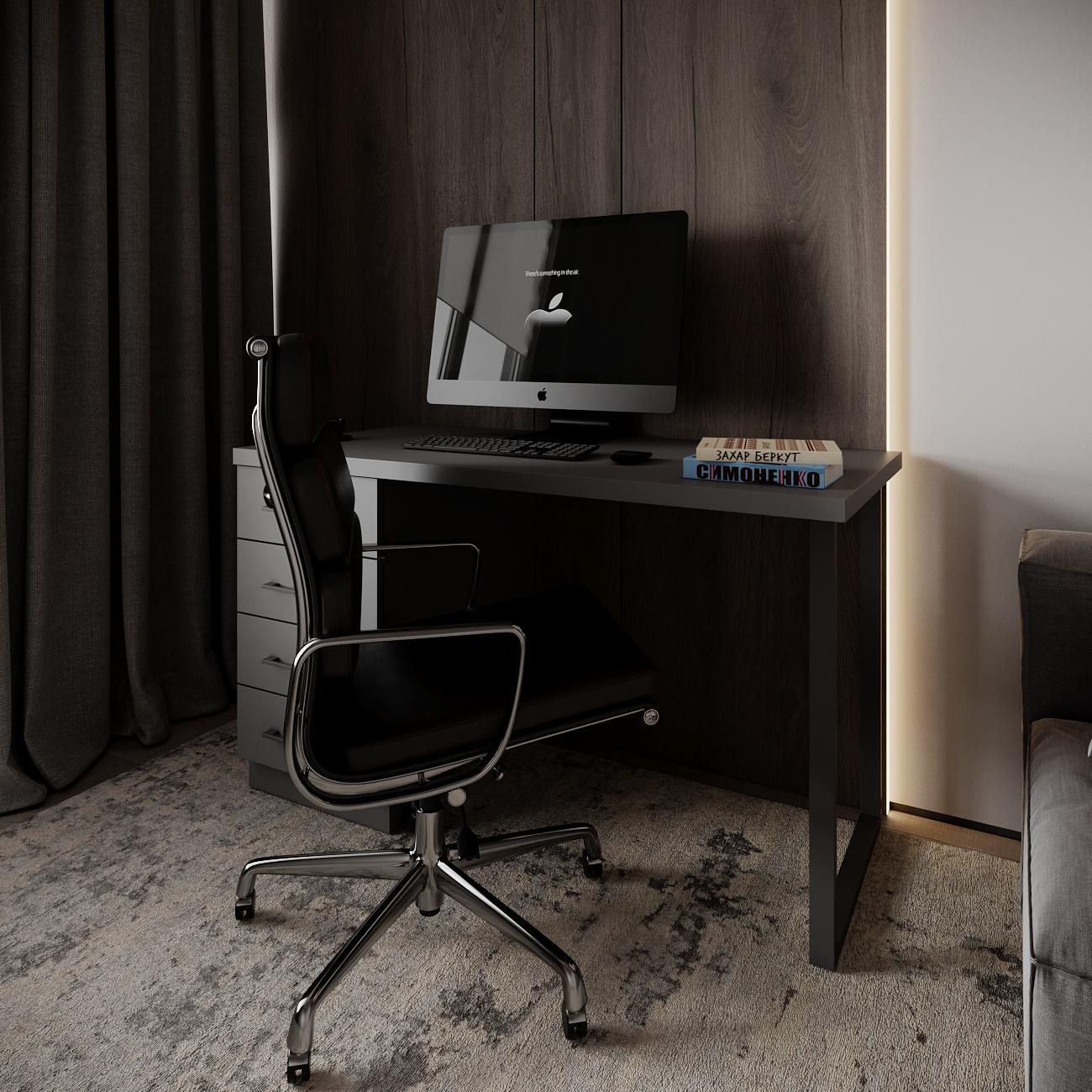 Компьютерный стол Mebellini Торонто лофт 1200x600x770 мм Антрацит (арт.SKEP1000-195) - фото 5 Компьютерный стол Mebellini Торонто лофт 1200x600x770 мм Антрацит (арт.SKEP1000-195) - фото 5