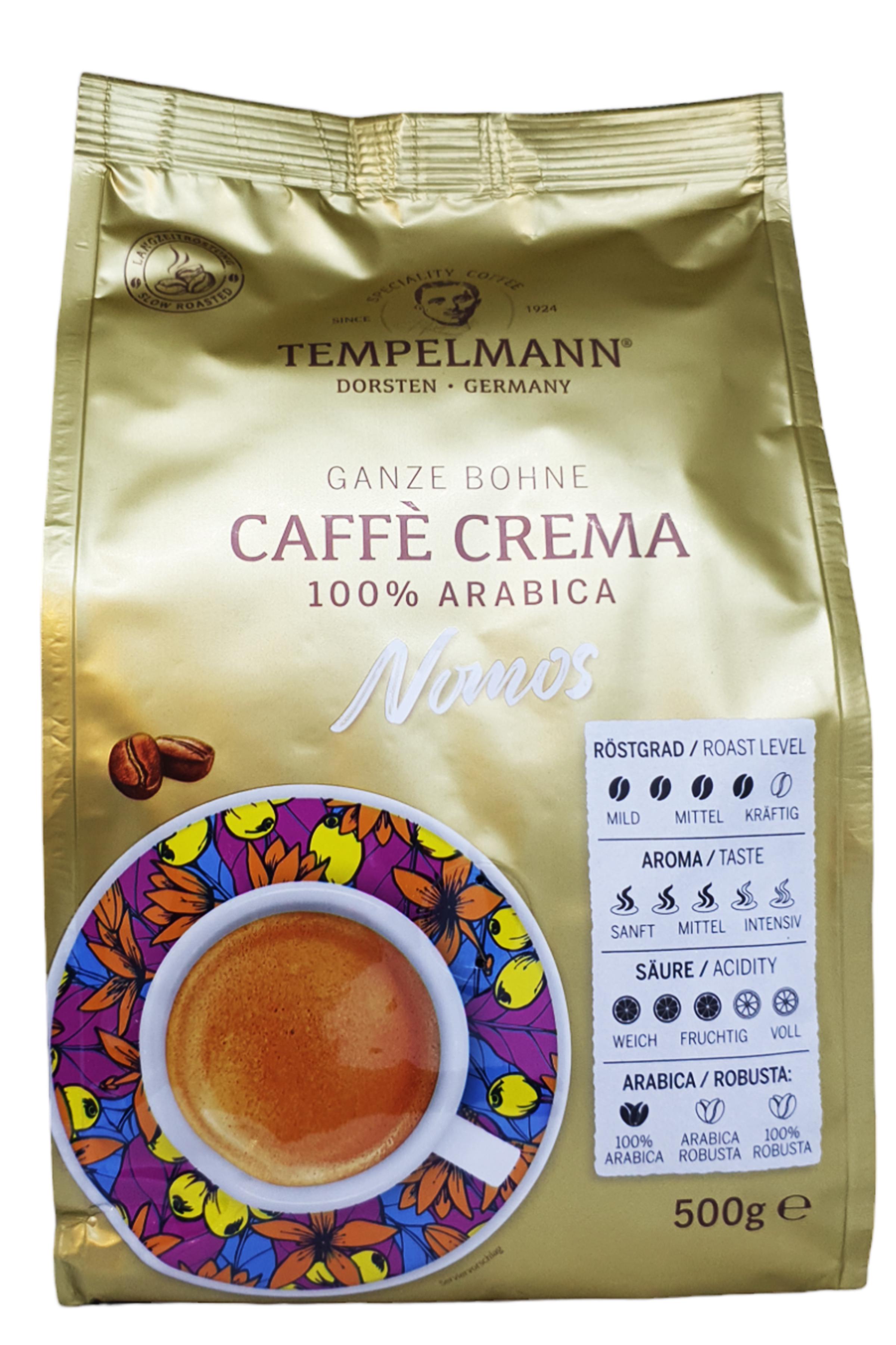 Кофе Tempelmann CREMA Nomos 100% арабика зерно 500 г (56526) - фото 2 Кофе Tempelmann CREMA Nomos 100% арабика зерно 500 г (56526) - фото 2