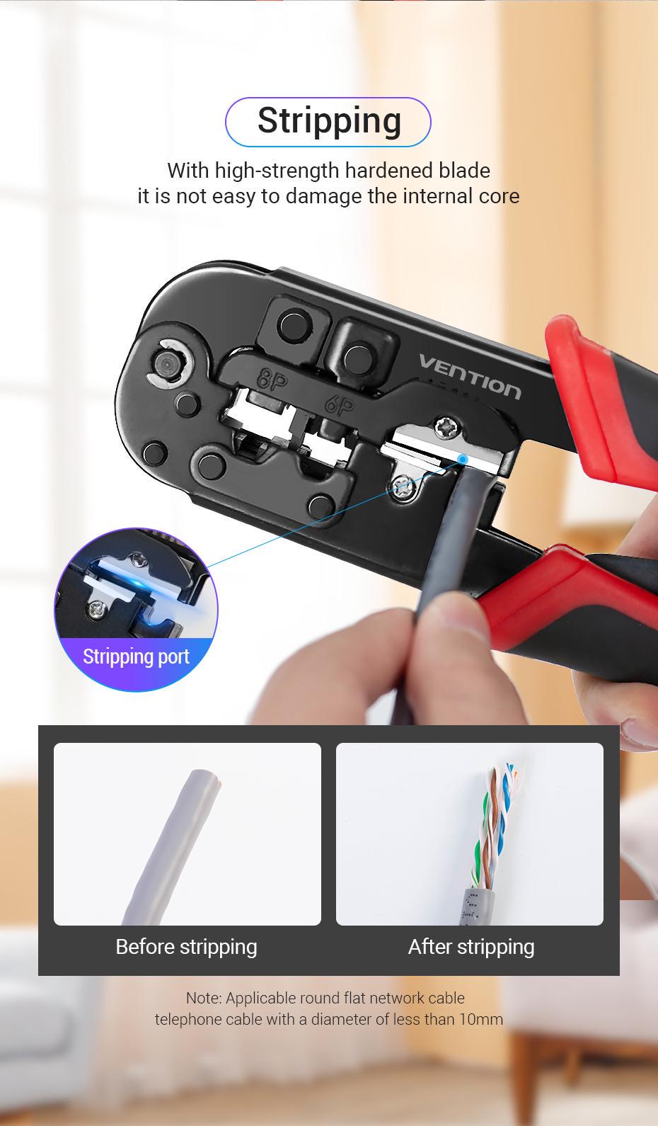 Кромепер для витого пара Vention 185 мм для коннекторов 8P 6P 4P (29516832) - фото 4 Кромепер для витого пара Vention 185 мм для коннекторов 8P 6P 4P (29516832) - фото 4