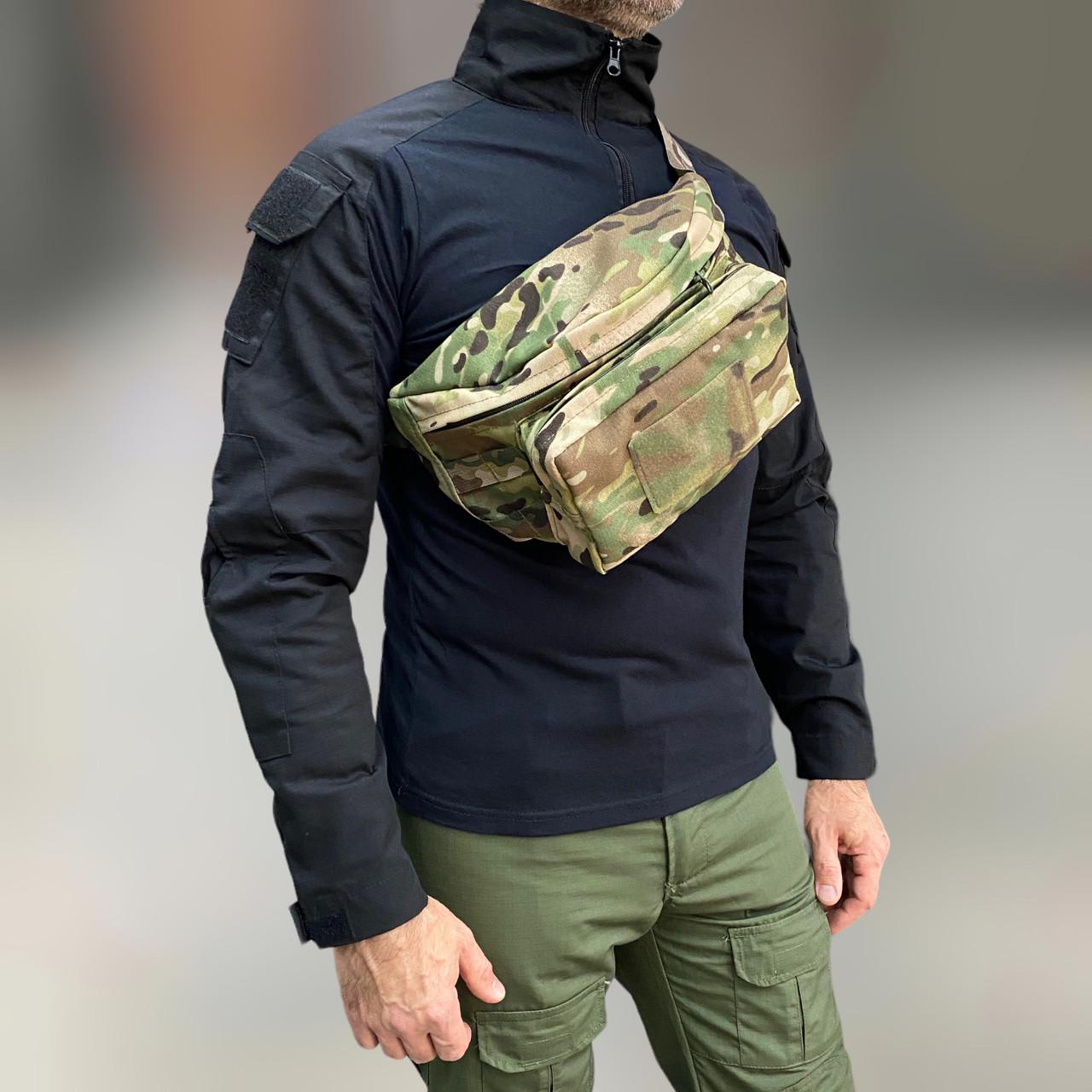 Сумка с кобурой скрытого ношения WinTac на пояс или через плечо два места под магазины Мультикам (244512)