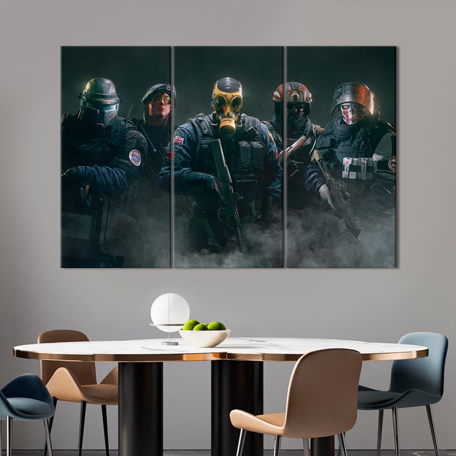 Настенний декор Компьютерная игра Tom Clancy’s Rainbow Six Осада 156x100 см (A156-3)