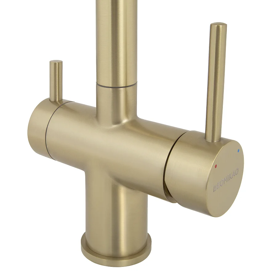 Змішувач кухонний LEOMIKAO KAWAGUCHI-S Flexo Filter LG Світло-золотий (526809) - фото 5