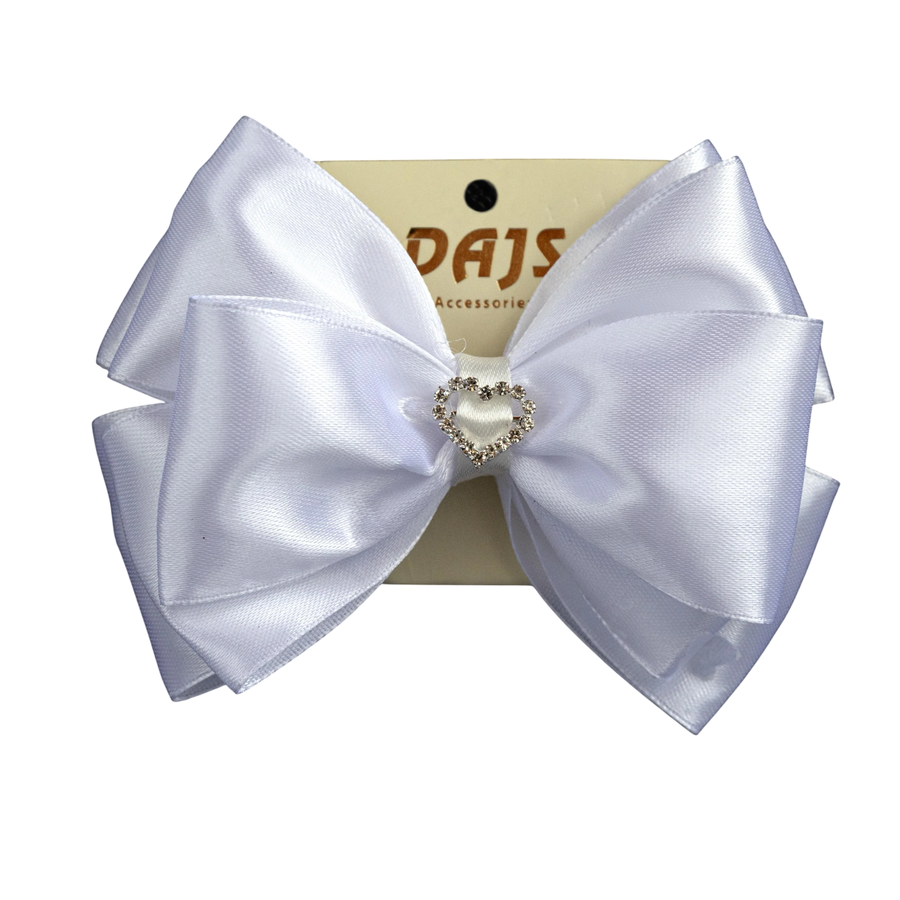 Заколка-бант ДАЙС для волос 12 см Белый (З-12БС)