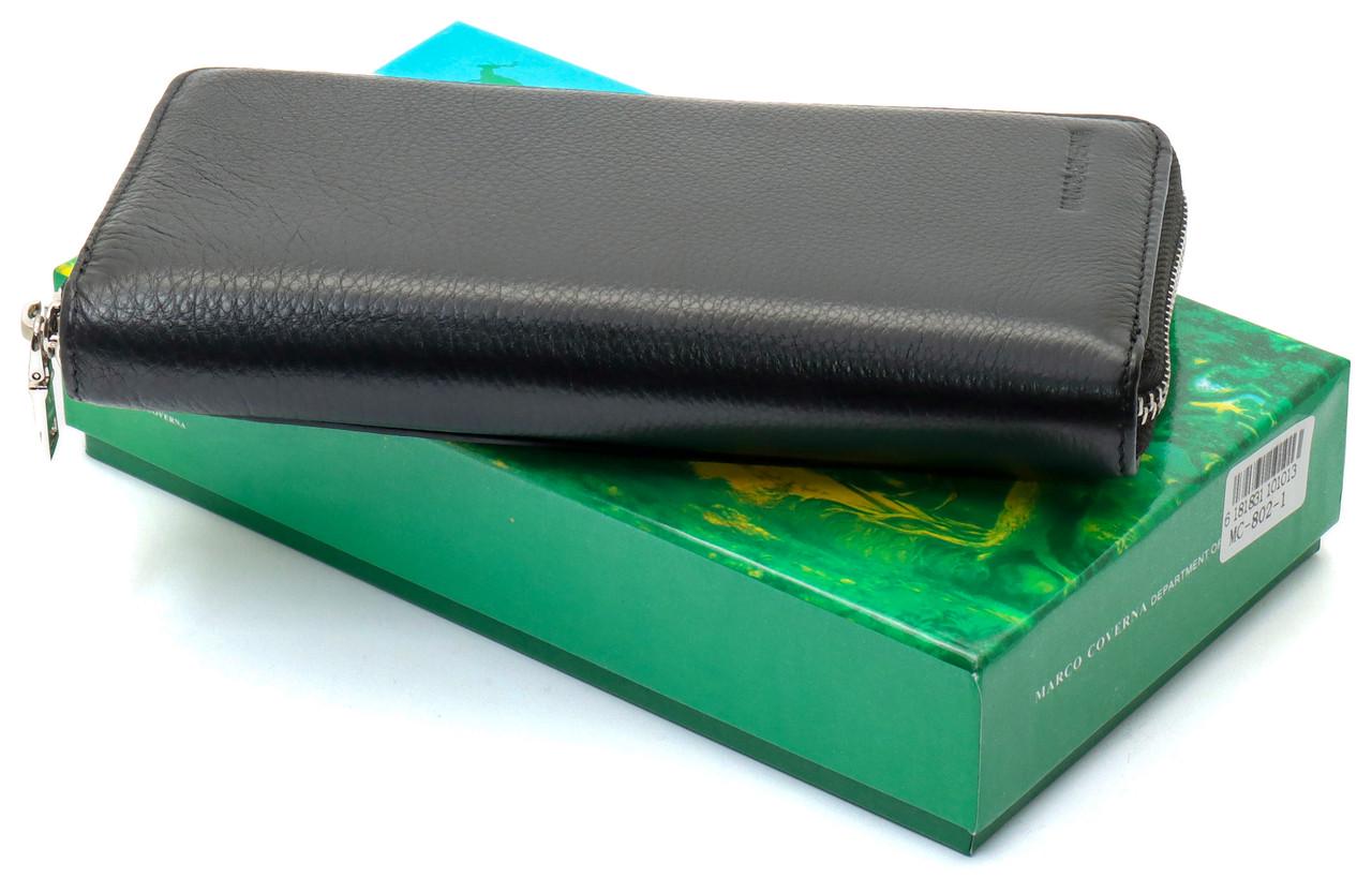 Кошелек-клатч мужской Marco Coverna на молнии из натуральной кожи Черный (MC-802-1) - фото 2 Кошелек-клатч мужской Marco Coverna на молнии из натуральной кожи Черный (MC-802-1) - фото 2