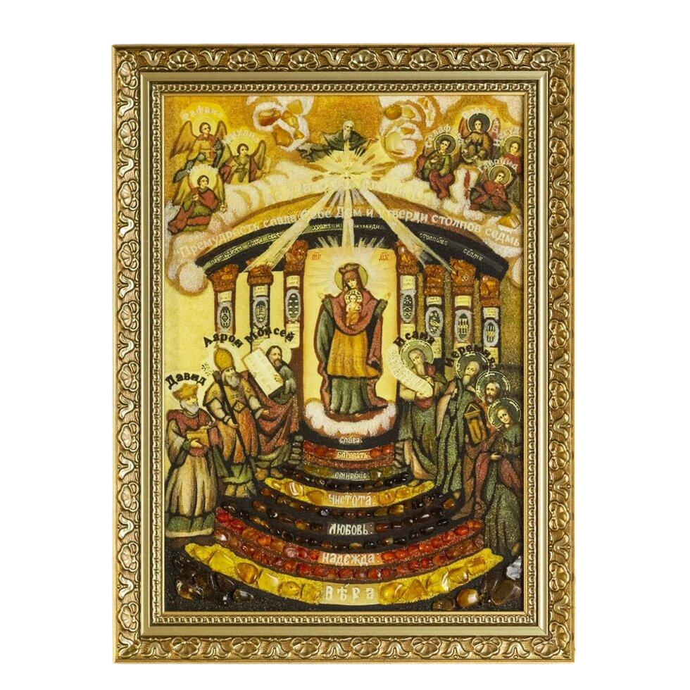 Ікона Богоматір Софія Премудрість Божа бурштинова 15х20 (Б0002-15х20)