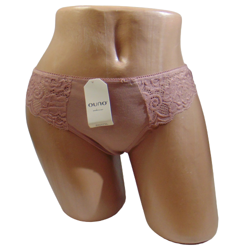 Женские трусики стринги Ouno 6223 с кружевом S-M Пудровый (1840084968)