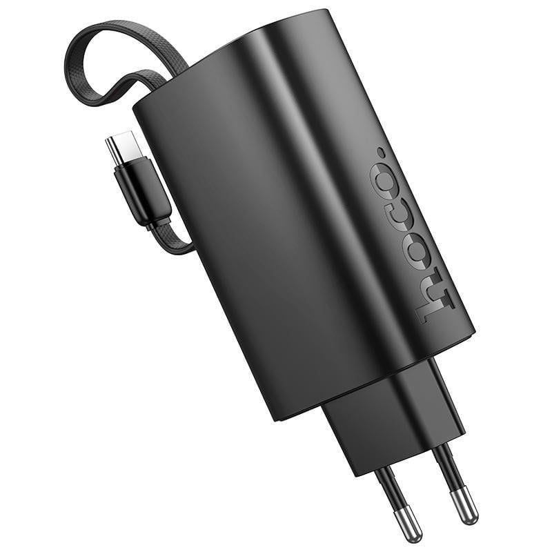 Зарядное устройство портативное с LCD-дисплеем Hoco J148 5000mAh встроенный кабель USB Type-C Black (5e6f8dba)