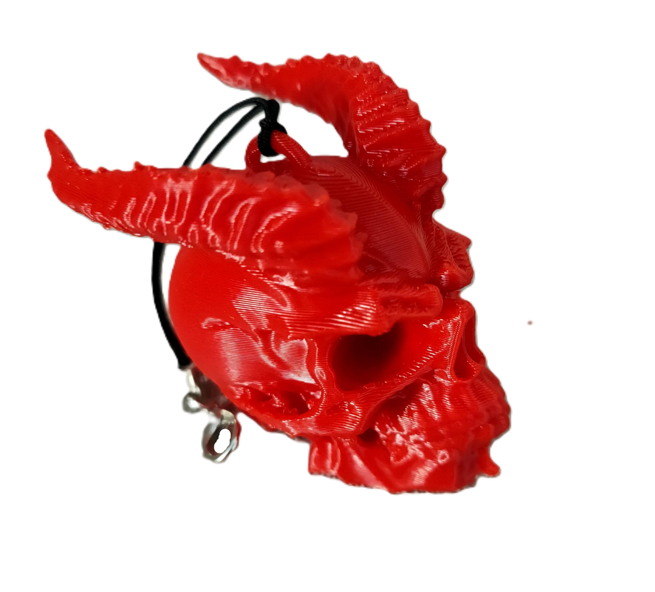 Брелок череп Демона 36х50х42 мм (CHED-11G-KR)