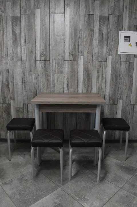 Кухонний комплект Оскар стіл розкладний/табурети 4 шт. Tutti Lux 60х80/80х120х75 см Трюфель/Чорний (28374785)