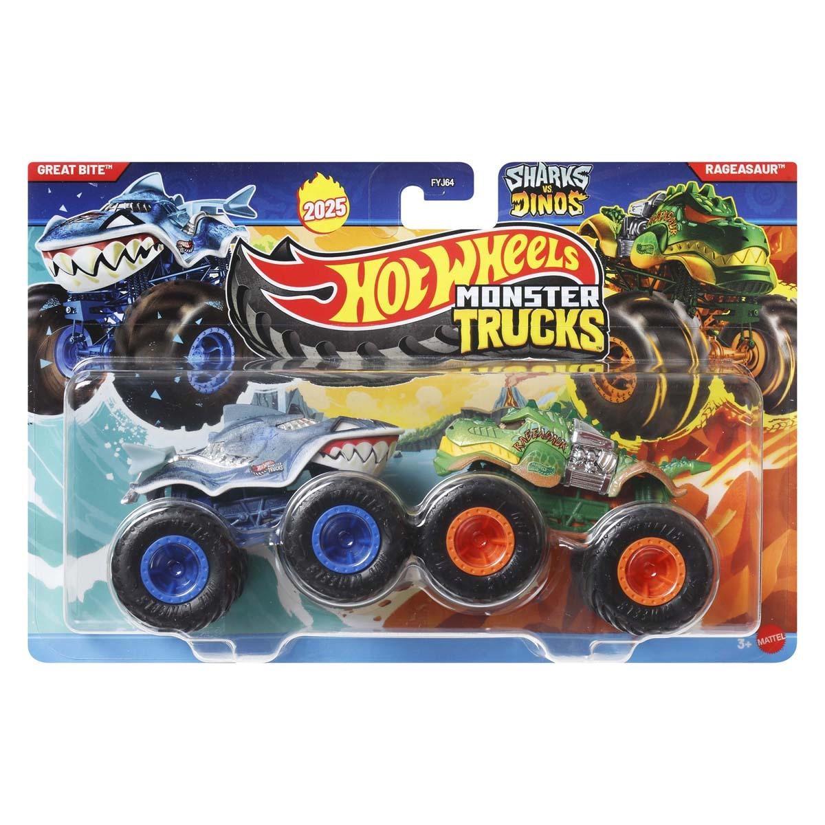 Набір автомоделей Hot Wheels Monster trucks Great bite vs Rageasaur Монстер Трак 2 шт. (FYJ64/JCC71)