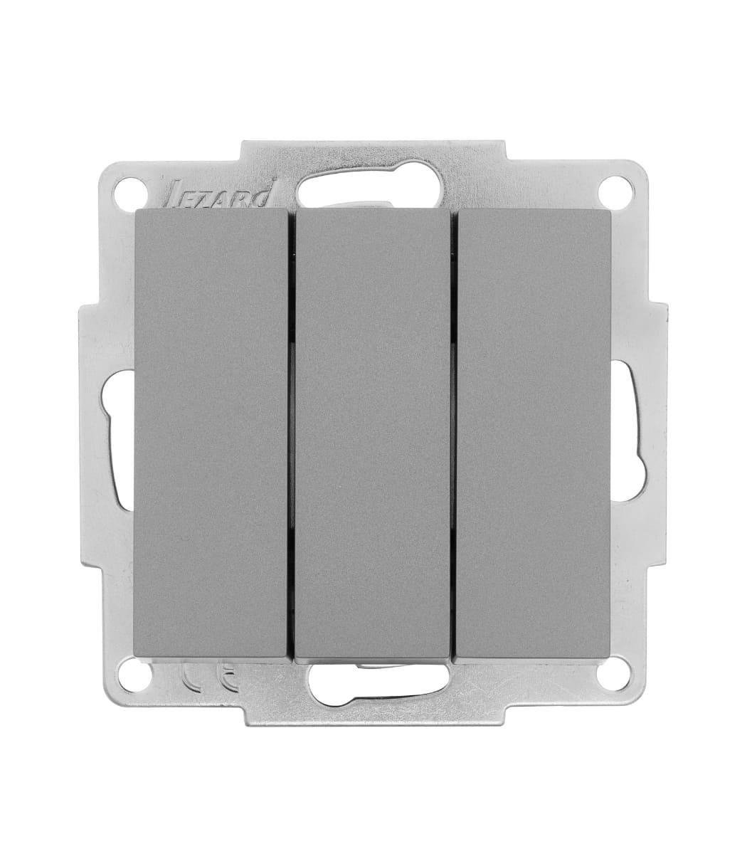 Выключатель трехклавишный Lezard Vesna Серый (00000023079)