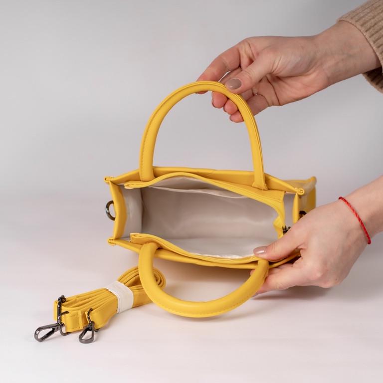 Сумка женская XENIA №03-24 маленькая классическая из гладкой экокожи Желтый - фото 2