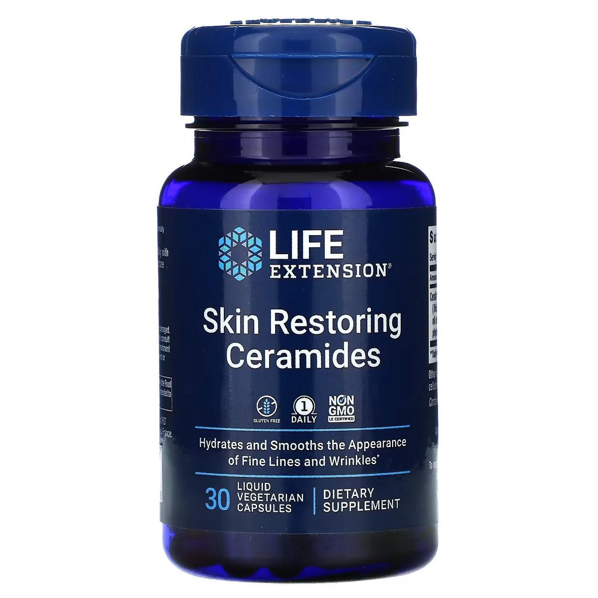 Керамиды для восстановления кожи Life Extension Skin Restoring Ceramides 30 жидких вег. капс. (7256)