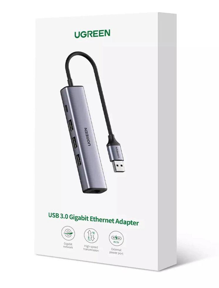 Концентратор UGREEN CM475 HUB 3xUSB 3.0/Ethernet (60554) - фото 19