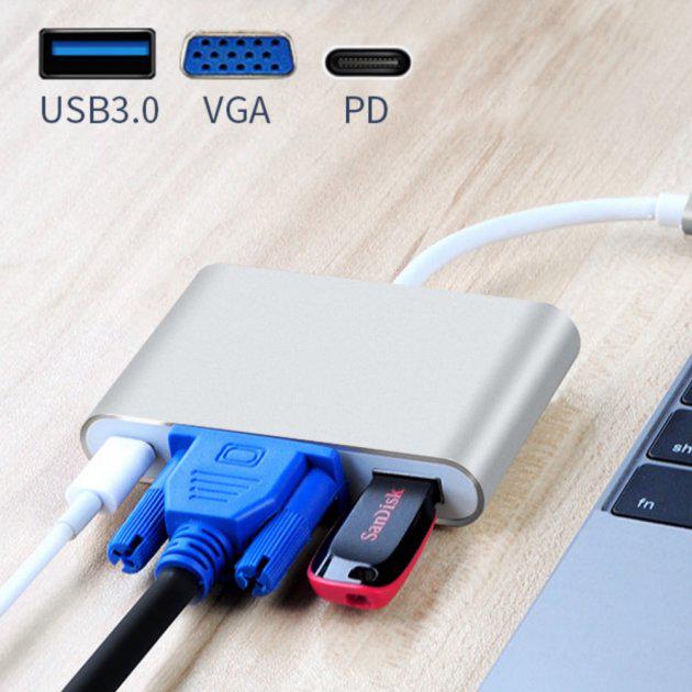 USB-хаб Foxconn Type-C на VGA/USB 3,1/USB-C Charging (A18026) - фото 6