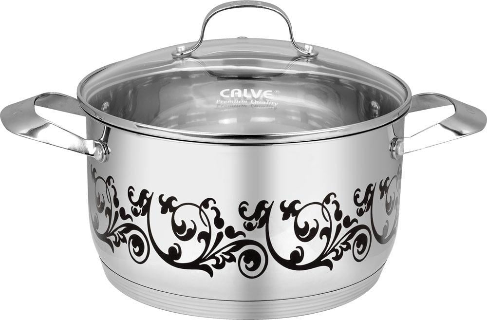 Кастрюля нержавеющая Calve с крышкой 24 см 6,2 л (CL-1877) Кастрюля нержавеющая Calve с крышкой 24 см 6,2 л (CL-1877)