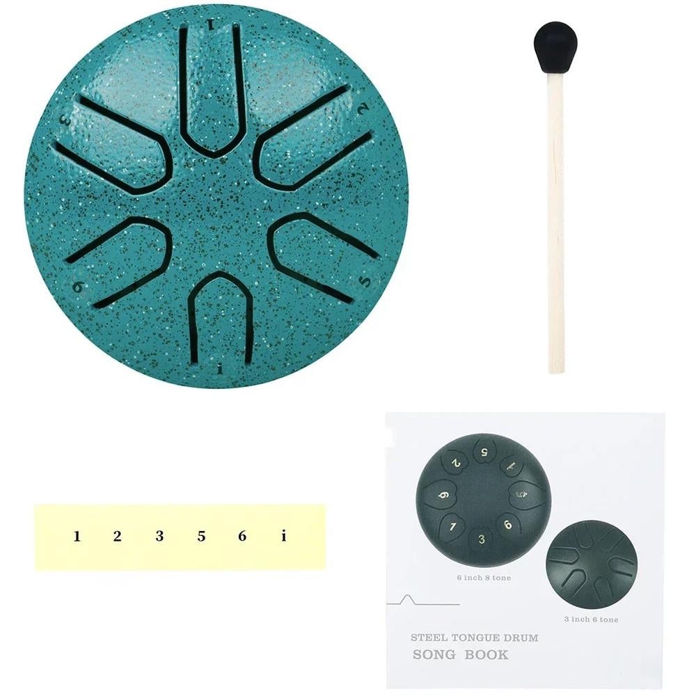 Глюкофон Tongue Drum мини ручной на 6 нот Green (2371170918) - фото 2 Глюкофон Tongue Drum мини ручной на 6 нот Green (2371170918) - фото 2