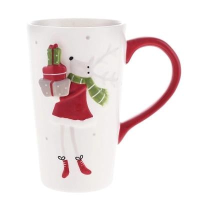 Чашка керамическая Олень с подарком 0,5 л Белый (33825) - фото 1 Чашка керамическая Олень с подарком 0,5 л Белый (33825) - фото 1