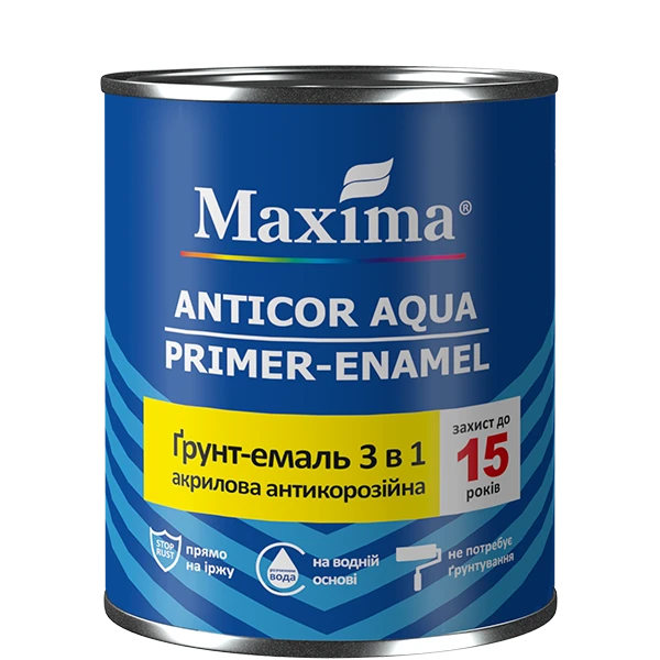 Грунт-эмаль 3в1 Maxima Anticor Aqua 0,9 кг Серый (2792905333)