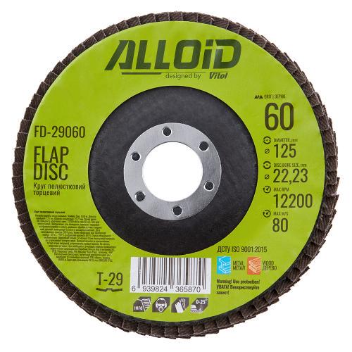 Круг лепестковый торцевой Alloid 125 мм P60 T29 (00000061424) - фото 1
