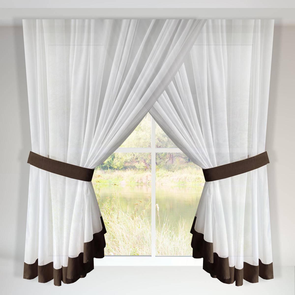 Комплект штор шифон 360х160 см Белый/Венге (7009к 2)