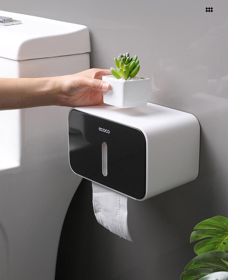 Тримач-бокс для туалетного паперу ECOCO E1903 Black - фото 6 Тримач-бокс для туалетного паперу ECOCO E1903 Black - фото 6
