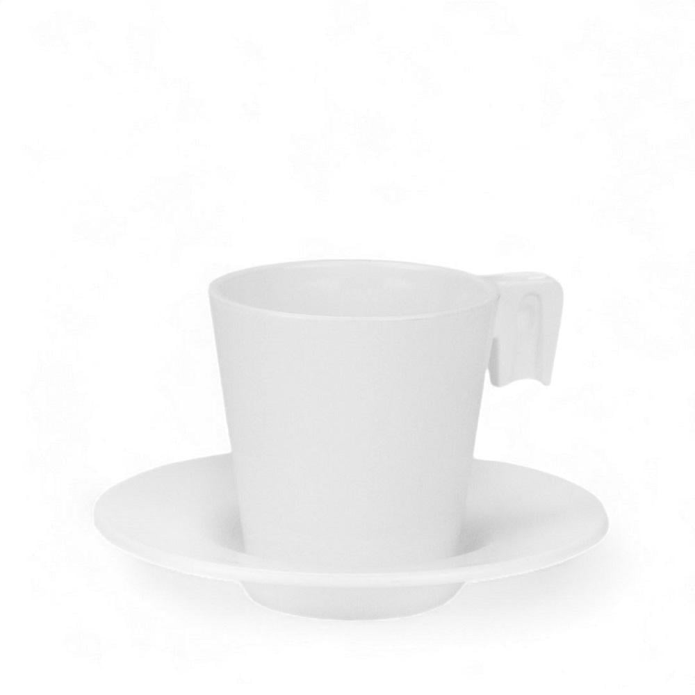 Чашка з блюдцем для еспресо з полікарбонату 70 мл Білий