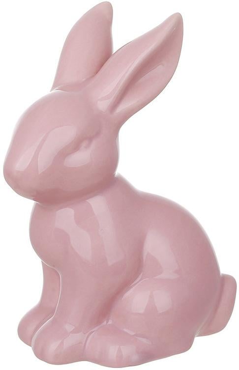 Фигурки фарфоровые Пасхальные кролики 6 фигурок 10 см Розовый - фото 1