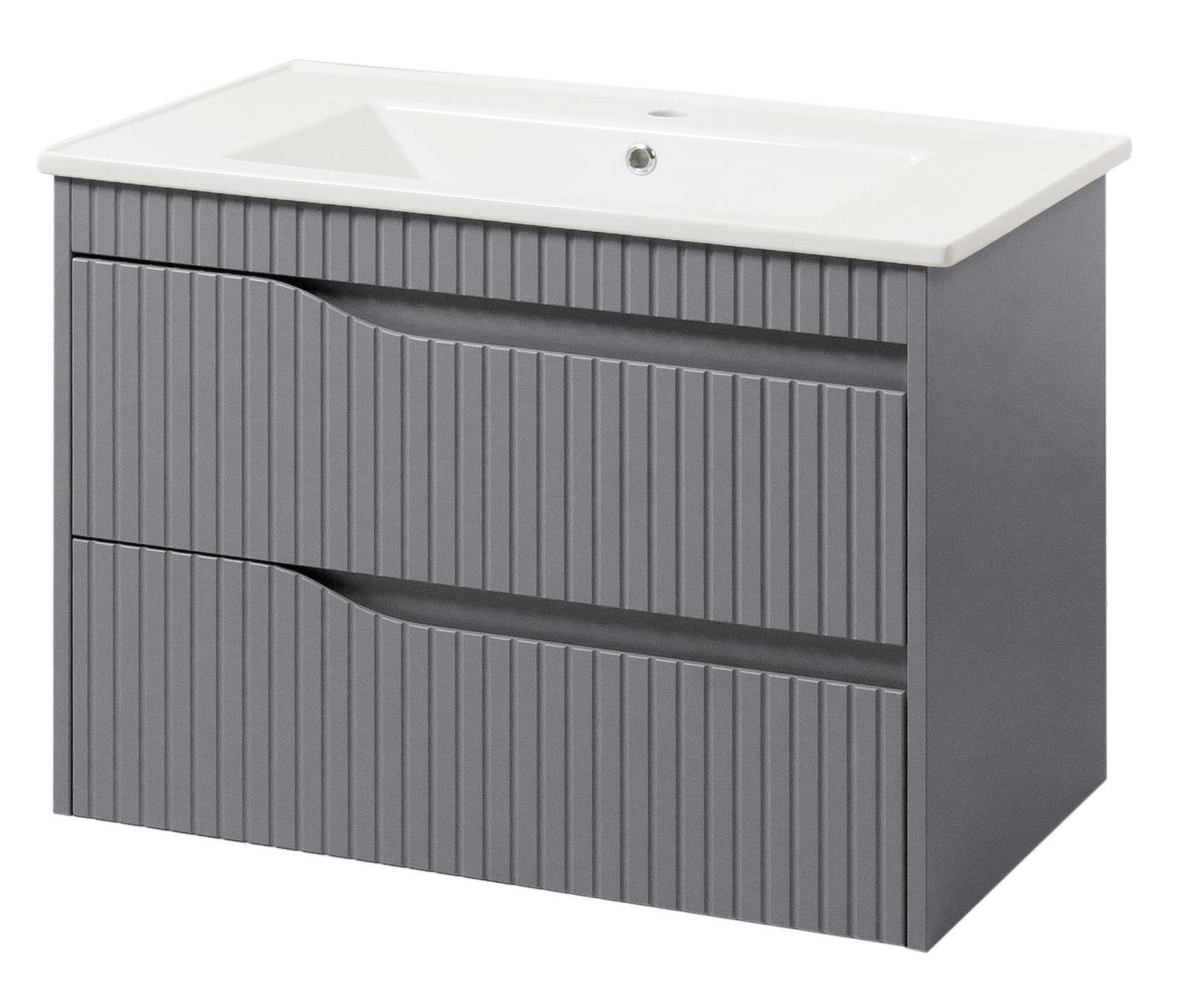 Тумба ЮВВИС Florence ТП-2 Д с умывальником Vesta 100 см Бетон матовый (UVV109)