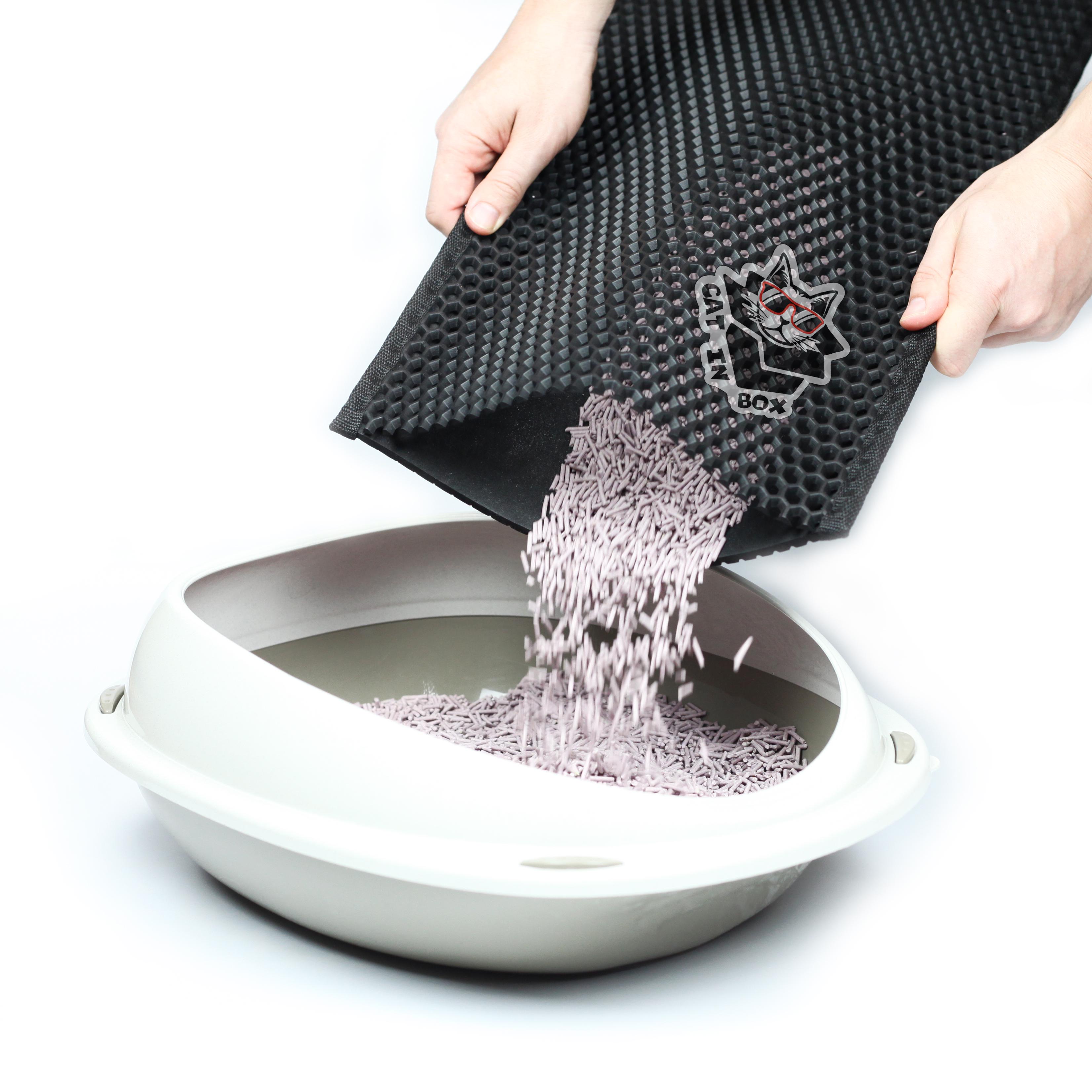 Коврик двухслойный Cat in Box для кошачьего лотка EVA 60x40 см Голубой - фото 6 Коврик двухслойный Cat in Box для кошачьего лотка EVA 60x40 см Голубой - фото 6