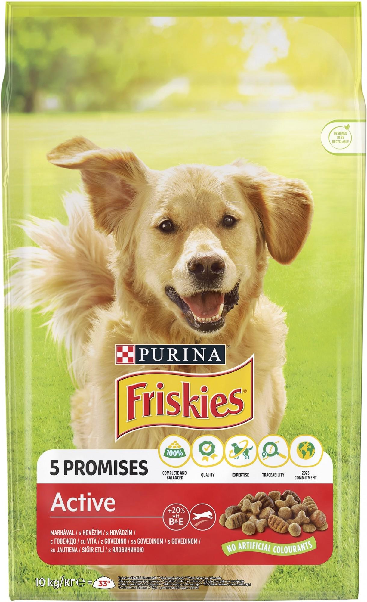 Сухий корм для дорослих активних собак Purina Friskies з яловичиною 10 кг (7613031395484) - фото 1