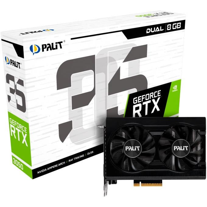 Відеокарта Palit GeForce RTX 3050 Dual (NE63050018P1-1070D) Відеокарта Palit GeForce RTX 3050 Dual (NE63050018P1-1070D)