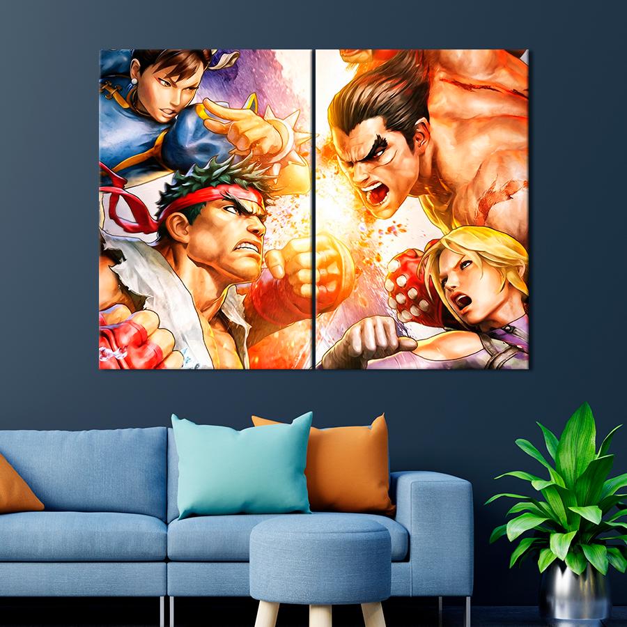 Настенний декор Персонажи игры Street Fighter X Tekken 111x81 см (A231-2)