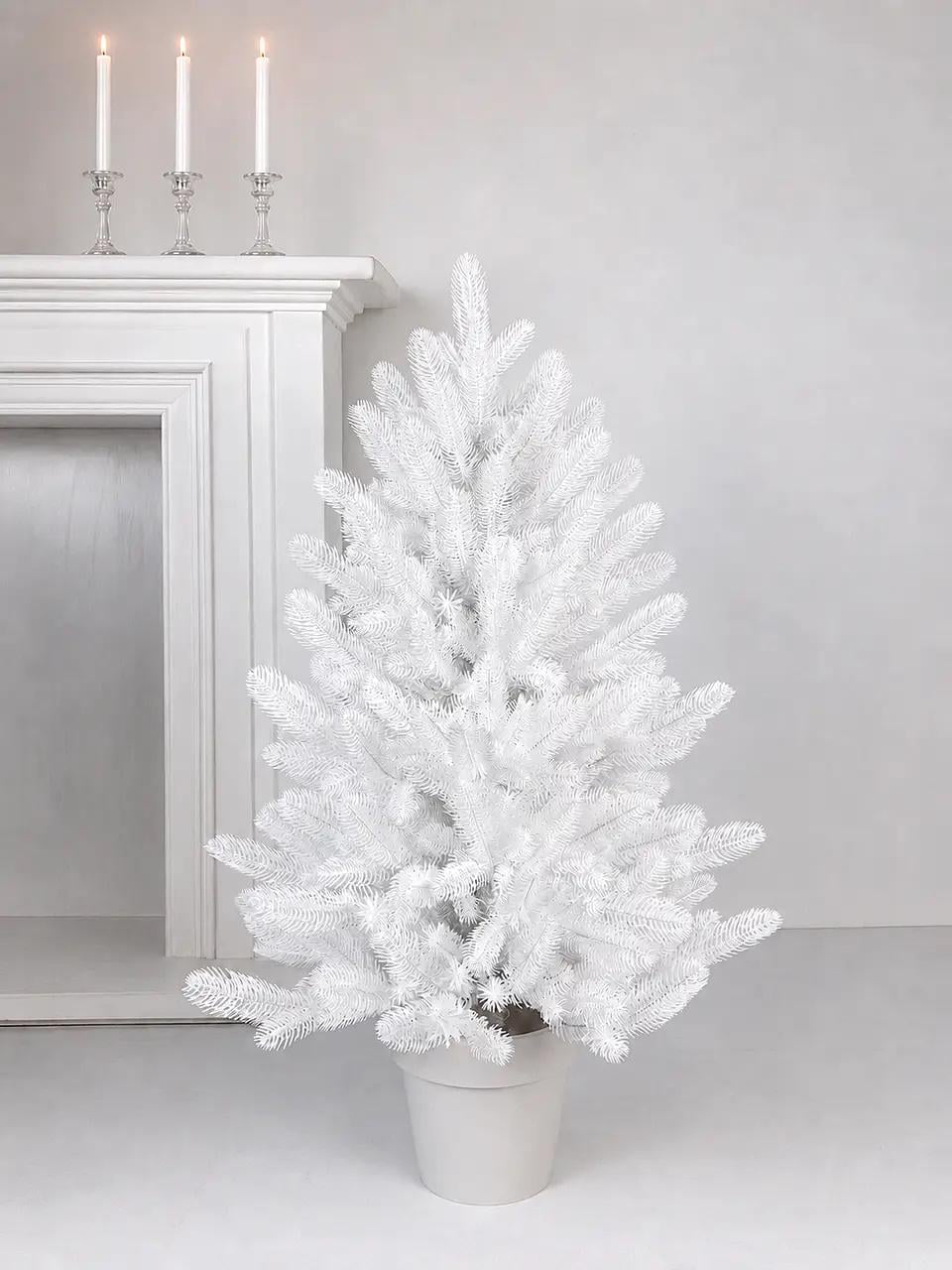Штучна ялинка лита HVOYA Elegant в горщику 90 см Білий (211N/90/W)