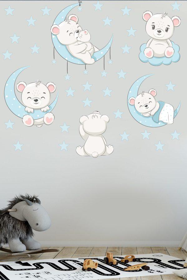 Набір наклейок декоративні Ведмедики в дитячу кімнату 30х90 см Білий - фото 3 Набір наклейок декоративні Ведмедики в дитячу кімнату 30х90 см Білий - фото 3