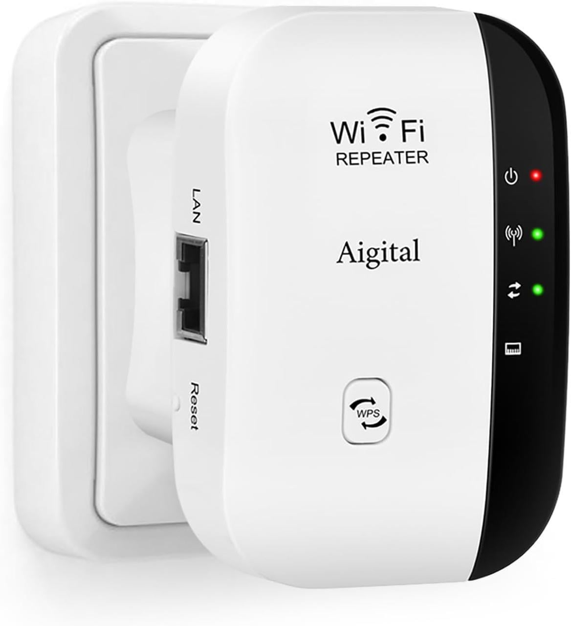 Усилитель Wi-Fi сигнала Aigital 300 Мбит/с 2.4 ГГц с WPS и LAN портом