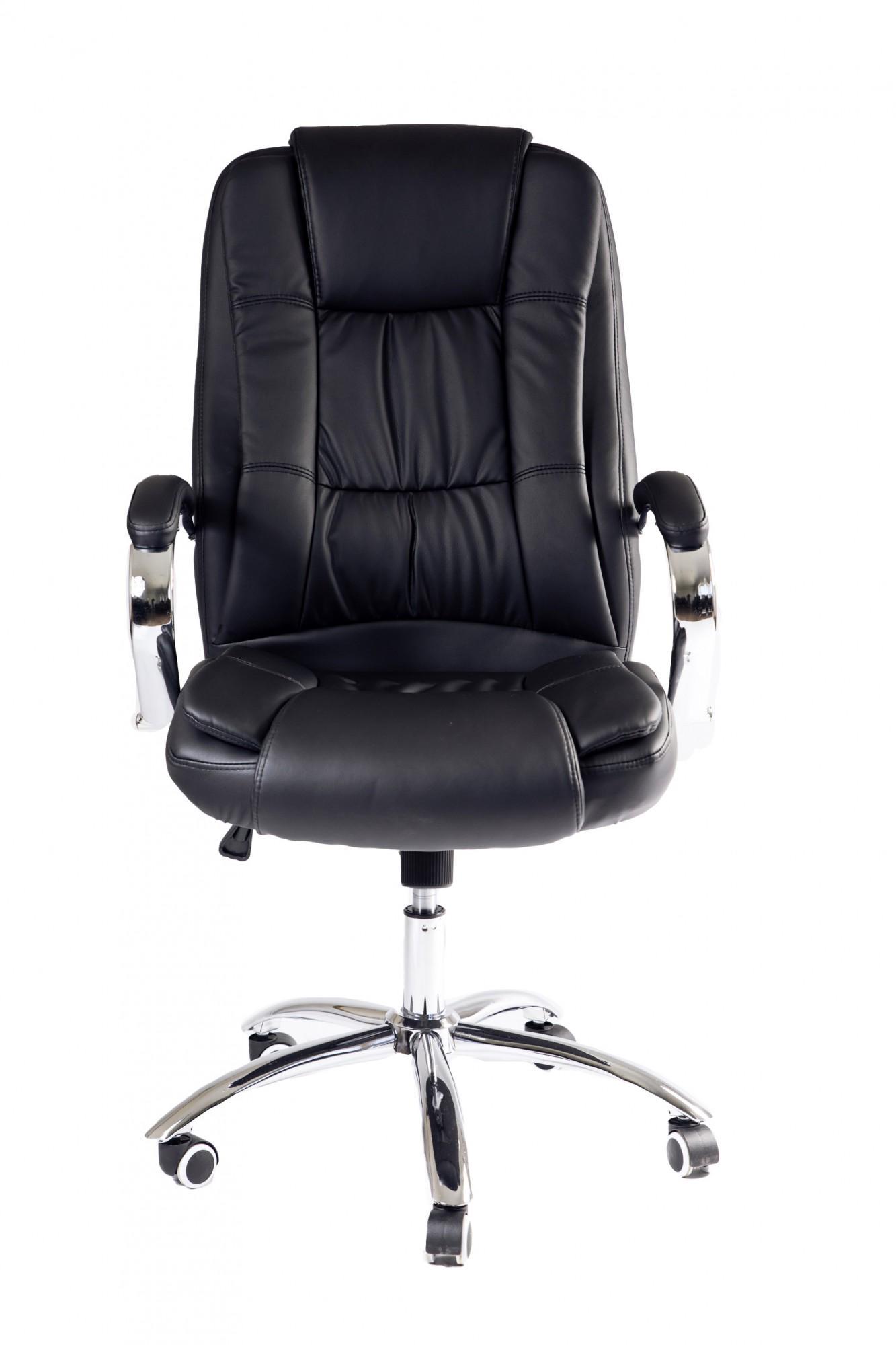 Кресло офисное компьютерное Kali LuxDesign хром Anyfix экокожа Черный - фото 2